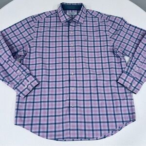 Tommy Bahama IslandZone Button Up Shirt Men’s Purple Blue Plaid Long Sleeve L
